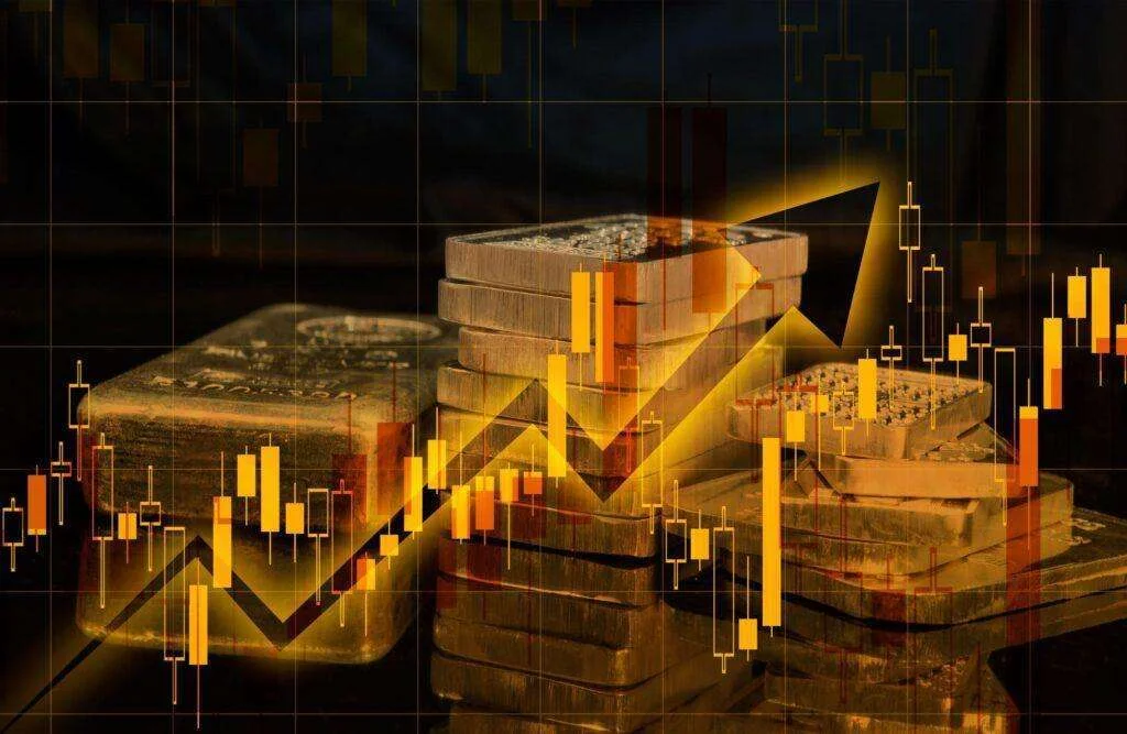 Gold and silver COMEX trading chart analysis.