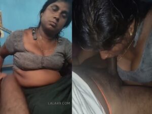 desi wife in blouse gives blowjob and xxx home